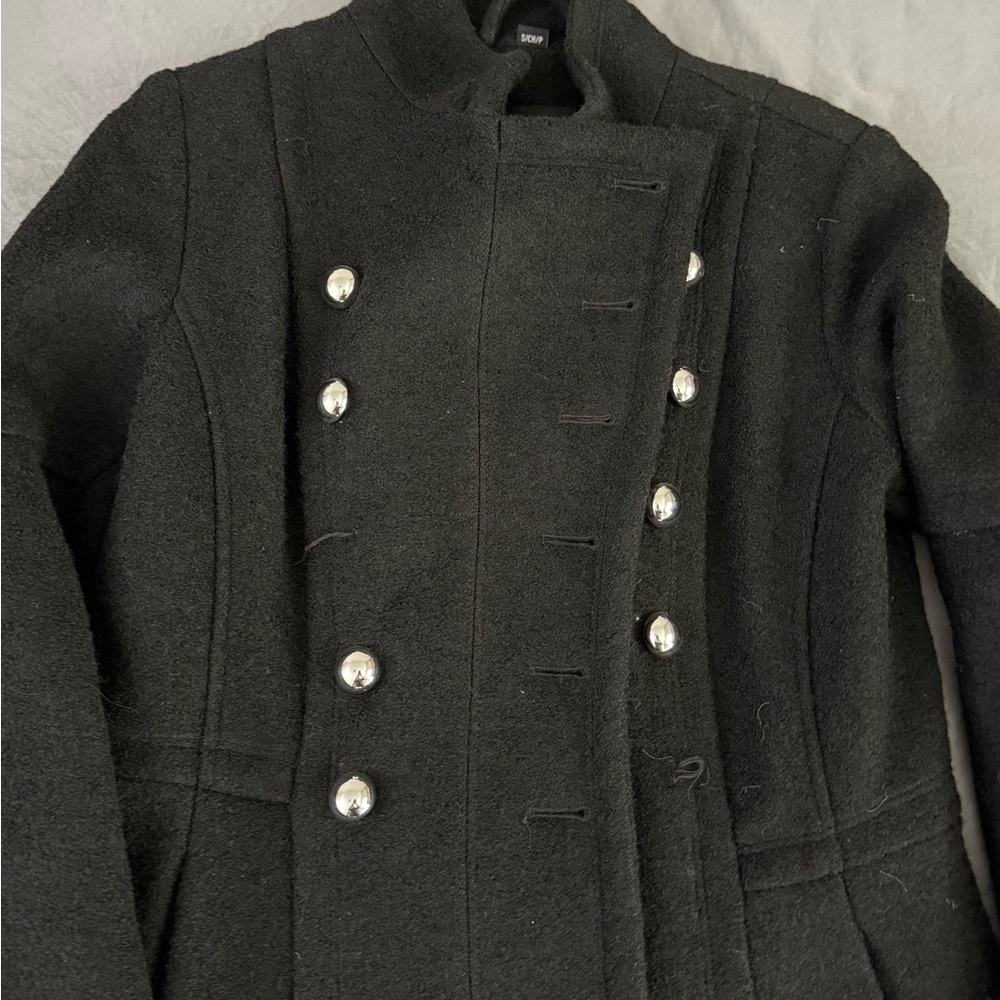 Guess Black Coat with Floral Lining